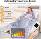 Wearable Heated Blanket for Women with Removable Foot Pocket,Electric Snuggle Heated Blankets with Sleeves Warm Heated Robe Flannel & Sherpa Heated Throw Wrap Shawl with 9 Temp for Winter（Light Gray）