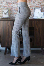 Heimish Full Size Plaid Flare Pants With Wide Waist Band Plus Size